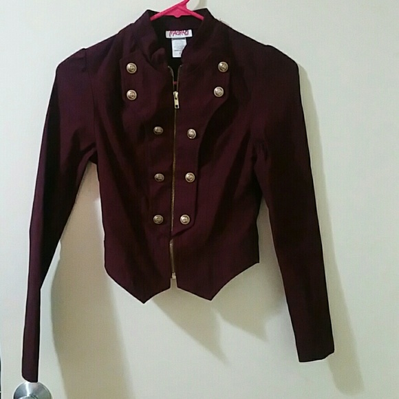 Burgundy Fall Madras Soldier Bolero Small - Picture 1 of 4